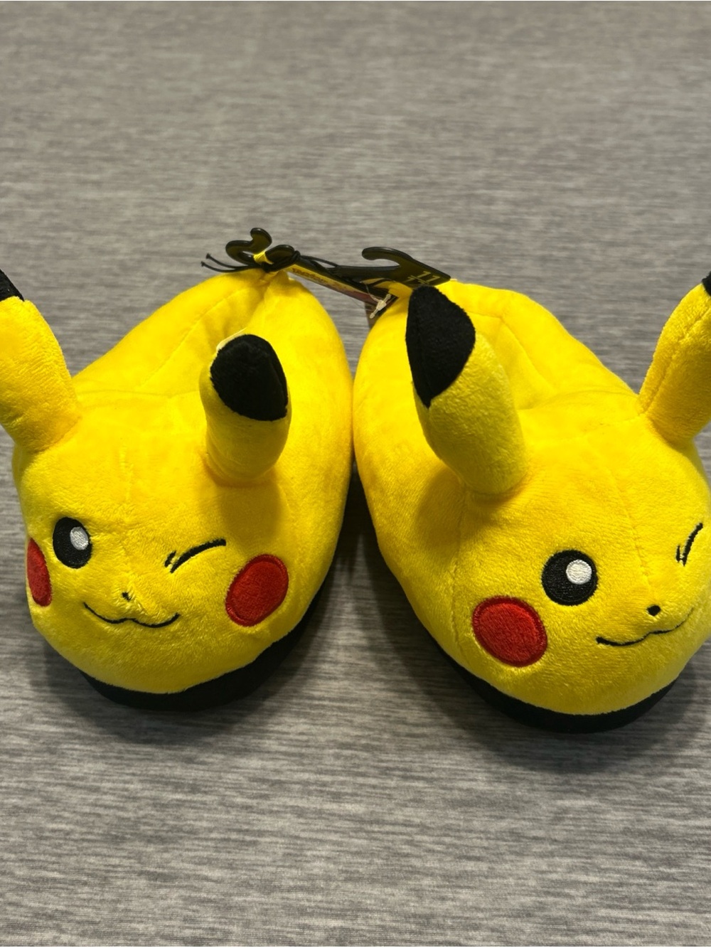 Pokemon Yellow Pikachu Plush Kids Slippers